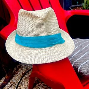 Tan woven Fedora